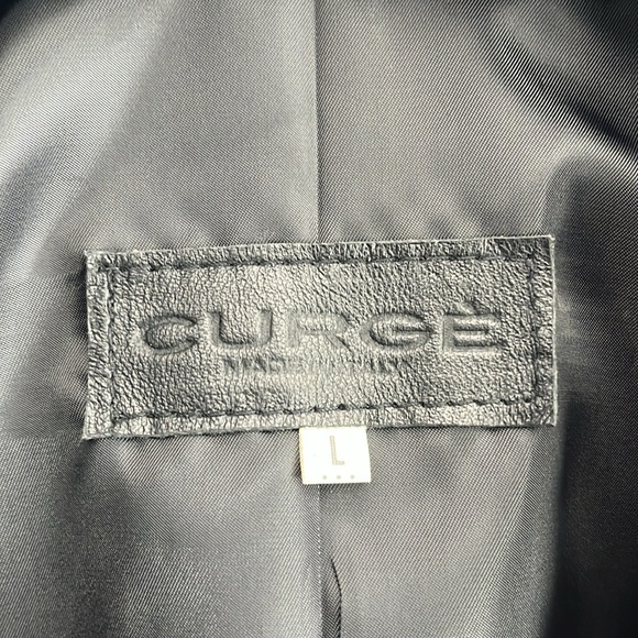 Italian‎ Leather Black Zip Up Mens Jacket Made by CURGÈ size large NWT #6 - Picture 2 of 8
